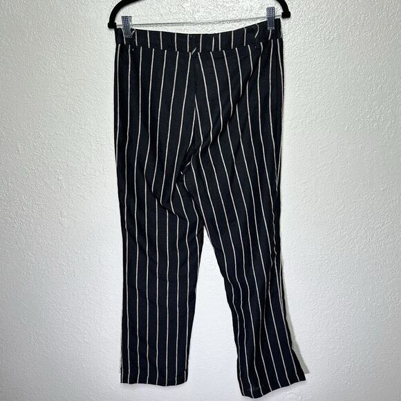 Reformation Frankie Pants Luciano Stripe Linen Straight Black White Women 10 - Picture 3 of 8